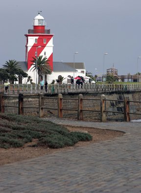The Green Point Lighthouse, in Beach Road, Mouille Point, Cape Town was the first solid lighthouse structure on the South African coast, first lit on 12 April 1824.