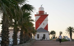 The Green Point Lighthouse, in Beach Road, Mouille Point, Cape Town was the first solid lighthouse structure on the South African coast, first lit on 12 April 1824.
