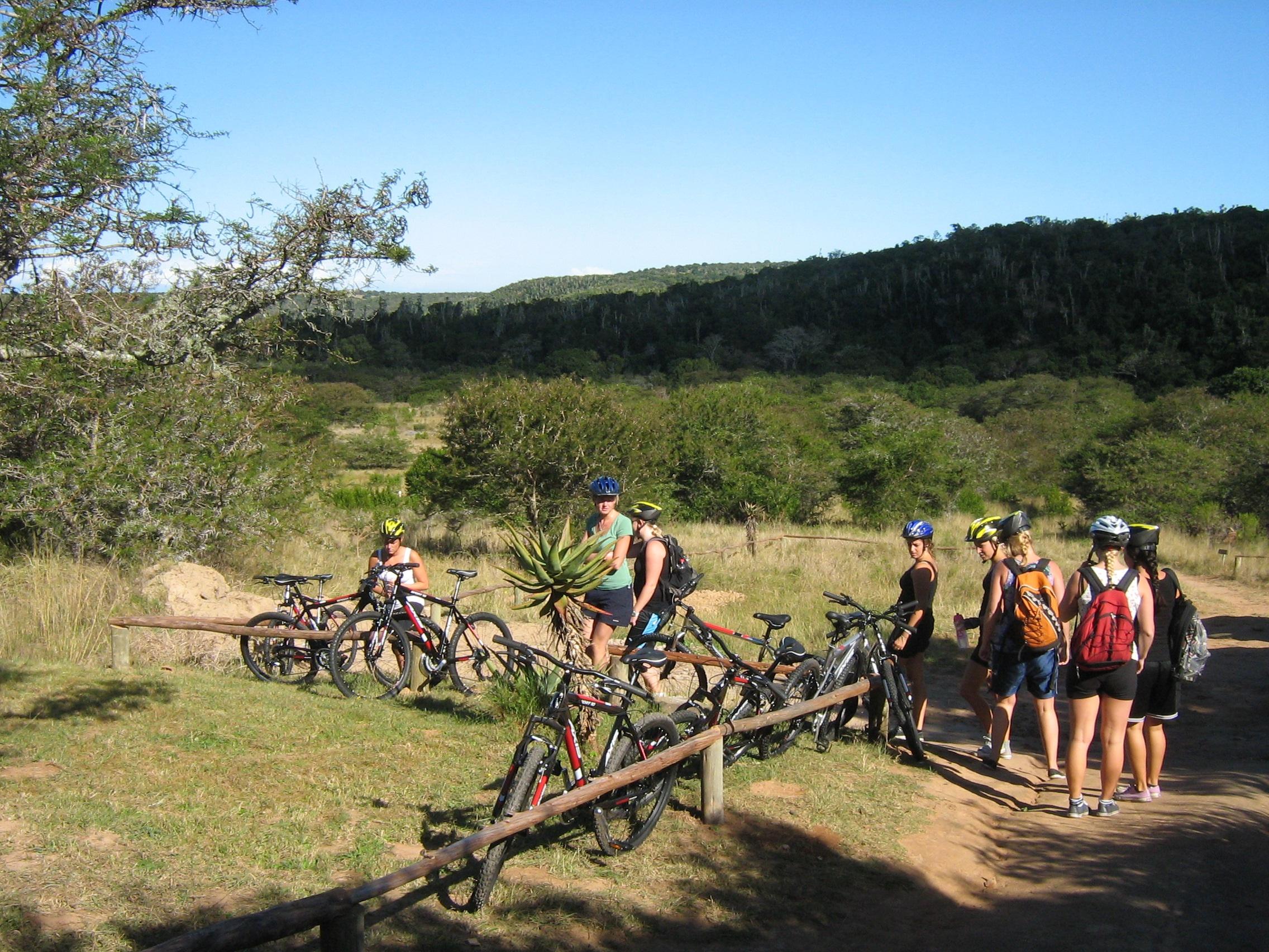 Cyclists on Sebumo Tude Mountain Bike Trail