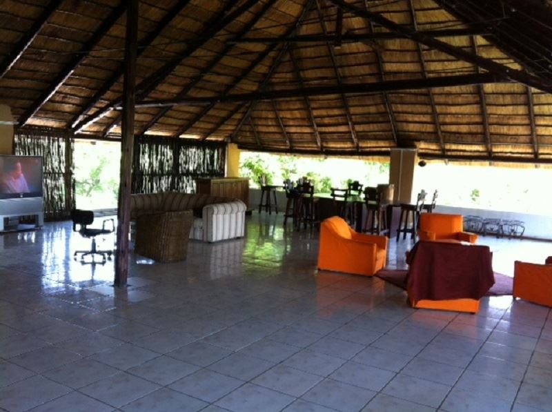 Rooftop bar and lounge area