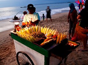 Grilled Corn Seller at Jimbaran Beach