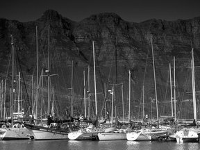 Yachts moored in Hout Bay