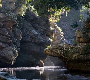 The deep ravine and rock pool on Drupkelders Trail