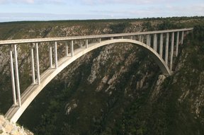 The world's highest commercial bungy bridge - 216 meters.