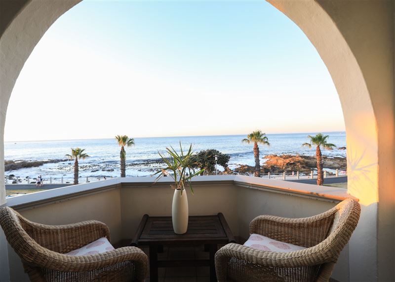 Balcony view overlooking Queens Beach in Bantry Bay