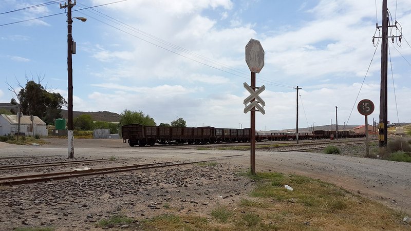 The now abandoned train yard in Bitterfontein